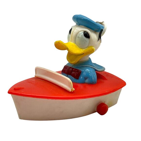 Vintage Donald Duck Trickey Rider Walt Disney String Pull Toy Hard Plastic - Picture 1 of 14